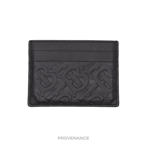 🔴 Burberry TB Monogram Card Holder Wallet - Embossed Black - Picture 2 of 8